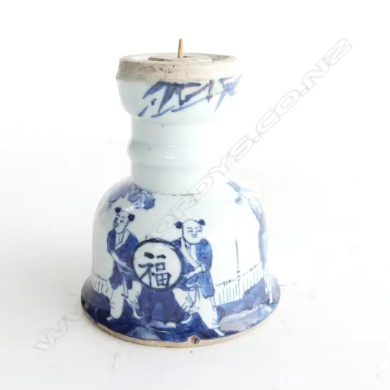 CHINESE B/W PORCELAIN PRICKET STICK H.100mm