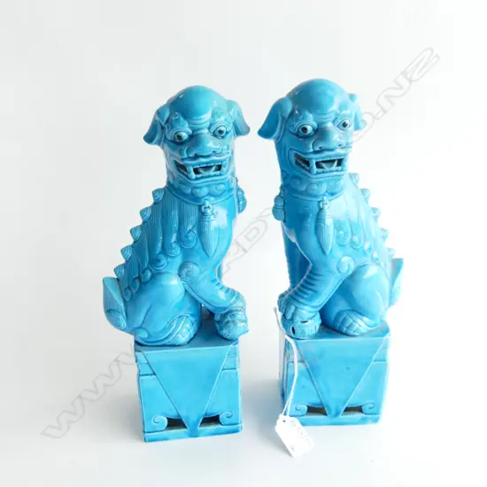 PR FU DOGS, SKY BLUE GLAZE H.300mm
