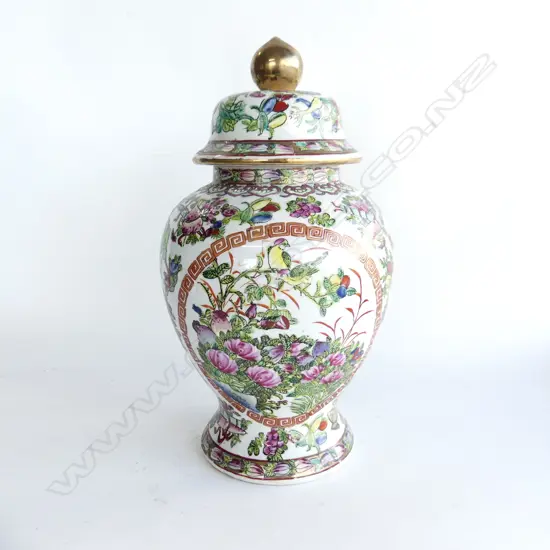 LG CHINESE FAMILLE ROSE LIDDED GINGER JAR H.350mm