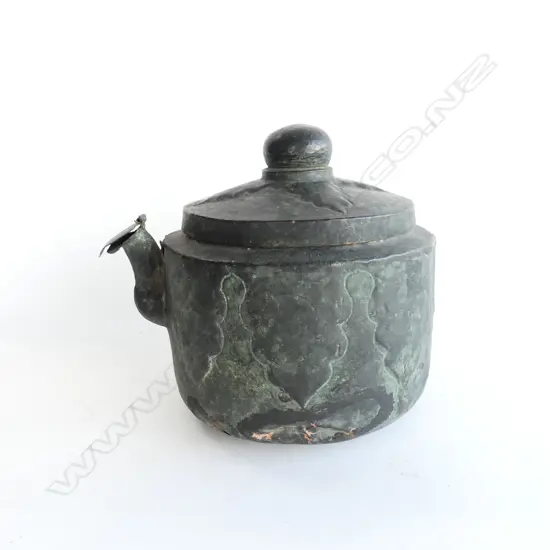 ANTIQUE BRONZE CHINESE TEAPOT  H. 235MM