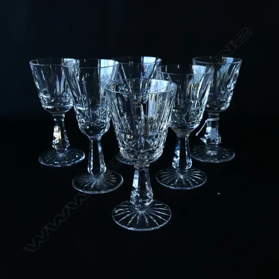 6 WATERFORD CRYSTAL SHERRY GLASSES H.130mm