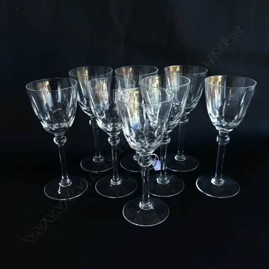 8 CRYSTAL WINE GLASSES H.180mm