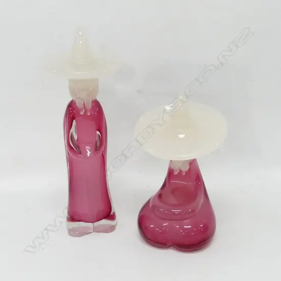 2 MURANO GLASS MEXICAN FIGURES. 1 STANDING (H. 265MM)1 SITTING (H. 200MM)