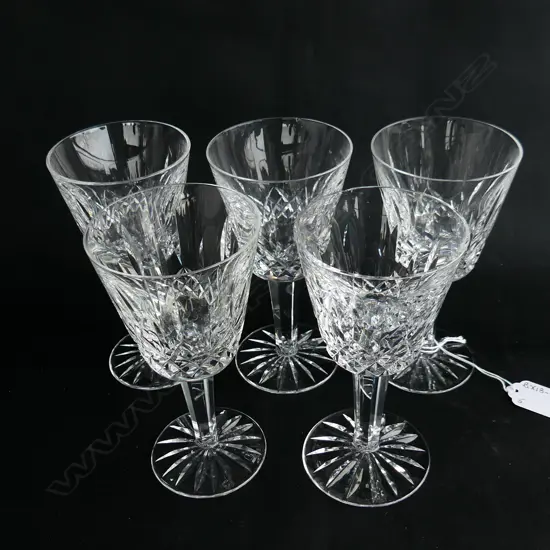 FIVE WATERFORD WINE GLASSES (LISMORE) H.150mm