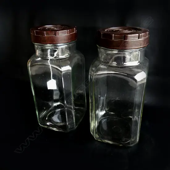 PR VINTAGE SWEET JARS w. BAKELITE LIDS H.270mm