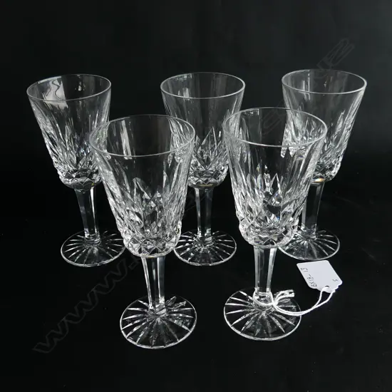FIVE WATERFORD  SHERRY GLASSES (LISMORE) H.130mm