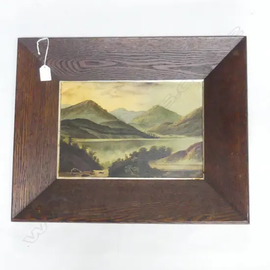 OIL ON BOARD LAKE SCENE H420 W520MM