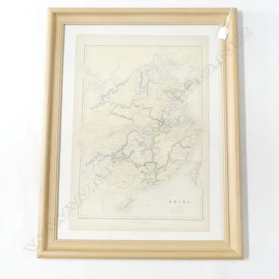 FRAMED MAP OF CHINA 565x385mm...
