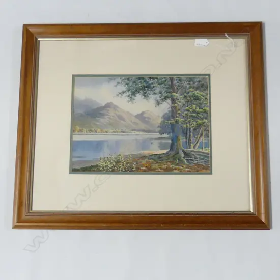 W/C LAKE SCENE SIGNED ALBERT ROSSER H520MM W620MM