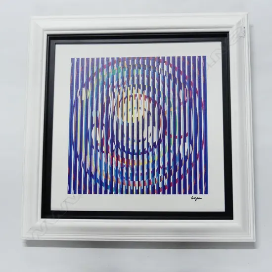 YAACOV AGAM (ISREAL b.1928) OPTICAL ABSTRACT OIL ON CANVAS XLVI/X6 495x495mm