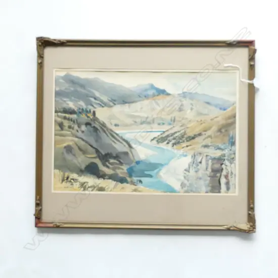 CYRIL WHITEOAK W/C SIGNED RANGITIKI RIVER 350 X 530mm.