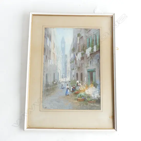 M. GIANNI, ITALY, NEOPOLITAN FLOWER SELLERS, WATERCOLOUR 240 X 340MM