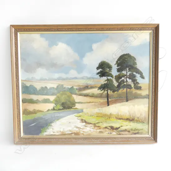 STANLEY T. DANGAR, ENGLISH LANDSCAPE, OIL ON BOARD 395x495mm