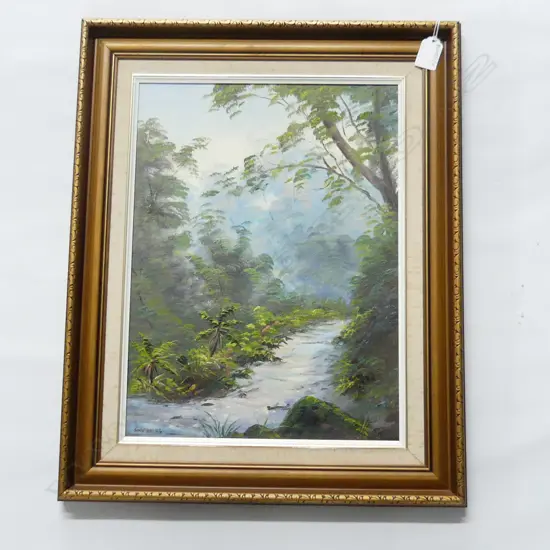 TONY ROCHE 'WAITAKERE WALK' OIL ON BOARD 1988 390x290mm