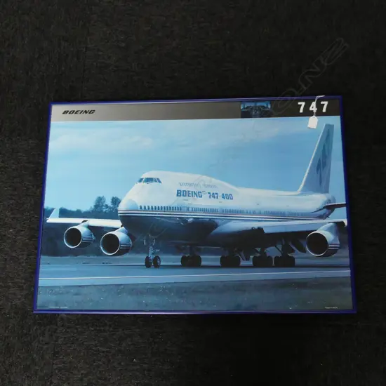 LG FRAMED ORIGINAL 1989 BOEING 747-400 PROMOTIONAL POSTER  590 X 840MM