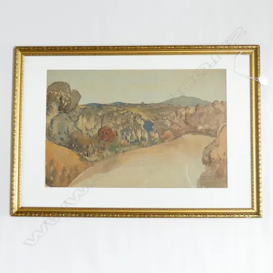 GEOFF FAIRBURN, WAIKATO LANDSCAPE W/C, 300x460mm