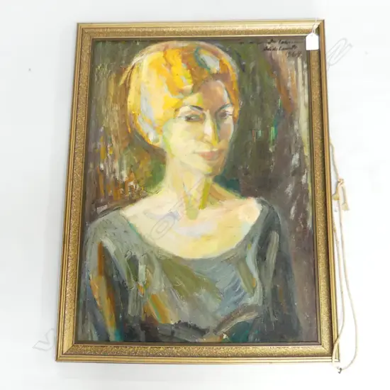 SIGNED OIL ON BOARD PORTRAIT - 1964 605x440mm
