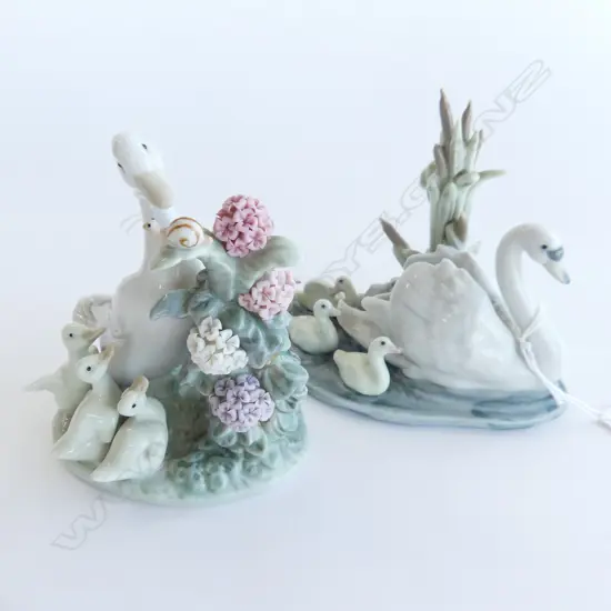 LLADRO SWAN GROUP H120MM & DUCK GROUP H120MM