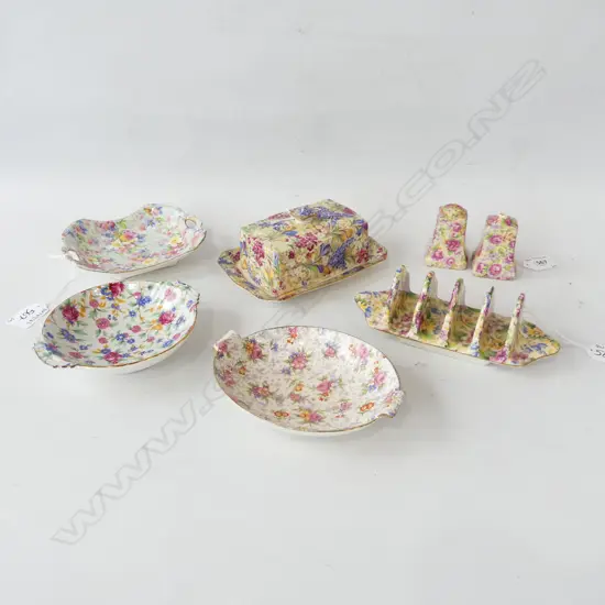 AOF BUTTER DISH TOAST RACK S/PEPPER & 3 DISHES