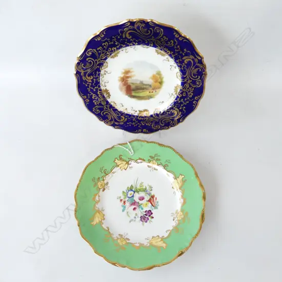 PR MINTON HAND PAINTED RACK PLATES DIA 230MM & ANOTHER SCENIC DIA 240MM
