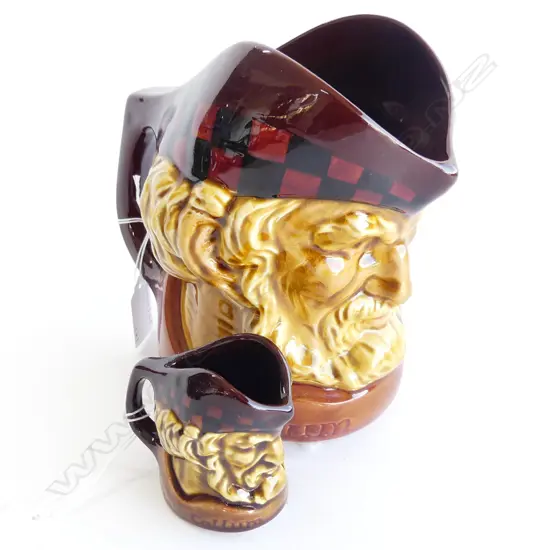 2 WADE CHARACTER JUGS LARGEST H170mm SMALL 70mm