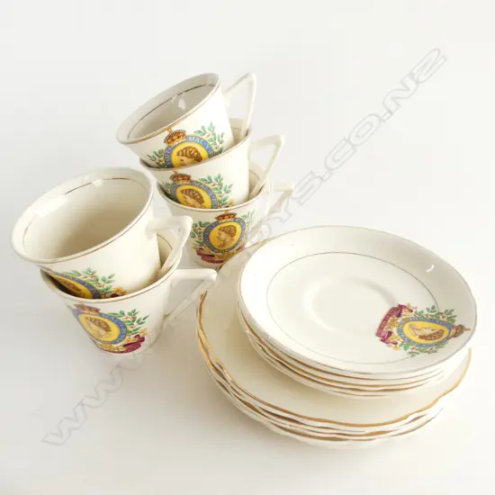 SET OF 5 QEII 1953 CORONATION TRIOS – 5 CUPS