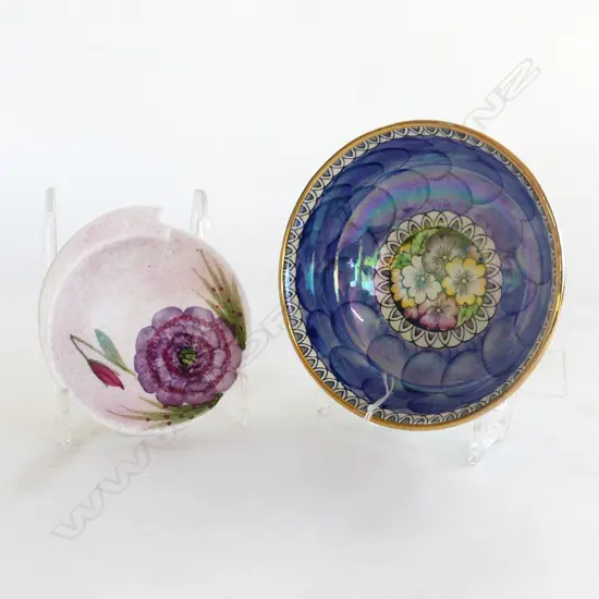 MALING BLUE PANSY THUMBPRINT BOWL (DIA 125MM) + SM RADFORD RANUNCULAS DISH (DIA 95MM)