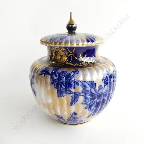 RD FLOW BLUE LIDDED JAR H220MM  (REPAIRED LID)