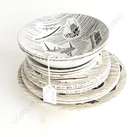 12 ASST RIDGWAY POTTERIES HOME MAKER PATTERN PLATES/ BOWLS/SAUCERS ETC D 210 MM