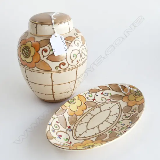 CHARLOTTE READ LIDDED GINGER JAR H170MM & MATCHIND OVAL DISH L220MM