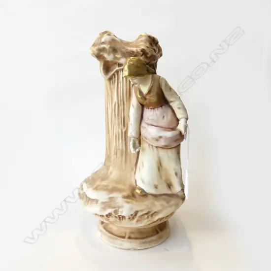 AUSTRIAN AMPHORA VASE w. WOMAN H.310mm