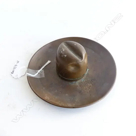 COPPER COWBOY HAT ASHTRAY - ENGRAVED '1ST NZ EASTER SHOW