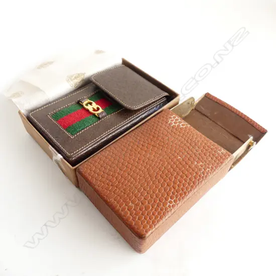VINTAGE GUCCI CIGARETTE CASE - SOME ORIGINAL PACKAGING + ONE OTHER CIGARETTE CASE