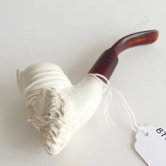 VINTAGE MEERSCHAUM PIPE OF BEARDED MAN L. 130MM 