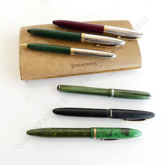6 SHEAFFER PENS; 4 w. 14CT GOLD NIB