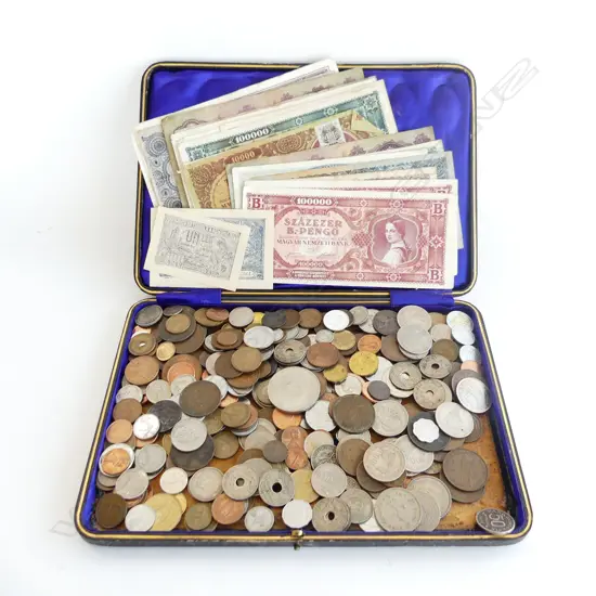 CASE ASST. WORLD NOTES & COINS
