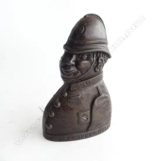 'EVERY COPPER HELPS' CAST IRON MONEY BOX H.150mm...