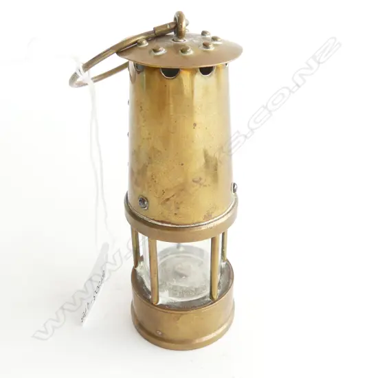 HEAVY BRASS MODEL OF MINERS LAMP H. 120MM