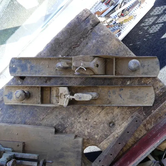 2 LONG METAL PLANES; BAILEY No.8 L.600MM, OTHER, EX. PHIL BROADBENT WORKSHOP