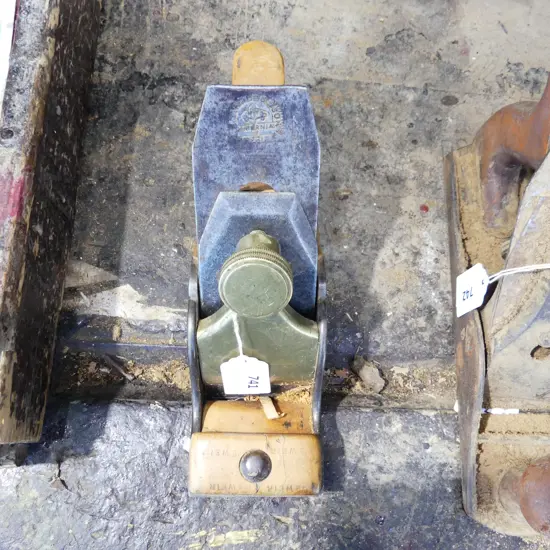 MARPLES & SONS HIBERNIA BRASS & IRON WOOD PLANE, L.230mm EX. PHIL BROADBENT WORKSHOP