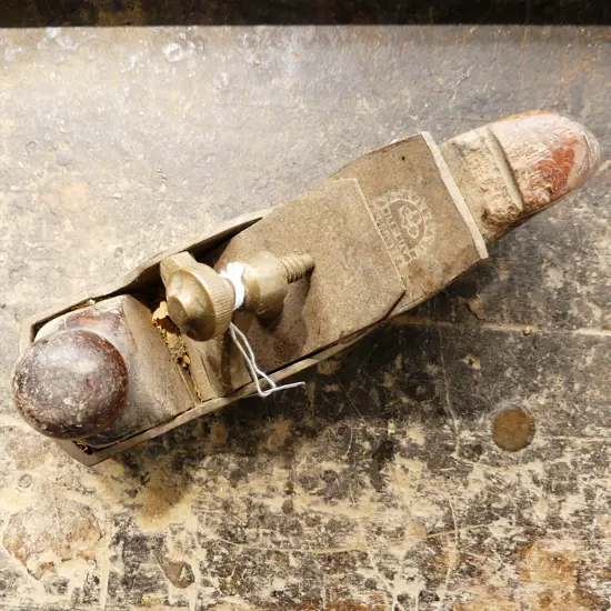 MARPLES BRASS & IRON WOOD PLANE L.220mm EX. PAUL BROADBENT WORKSHOP
