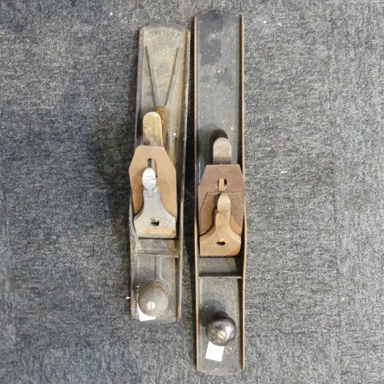 TWO LARGE STANLEY WOODPLANES. NUMBER 6 L.460mm & NUMBER 7 L. 560mm