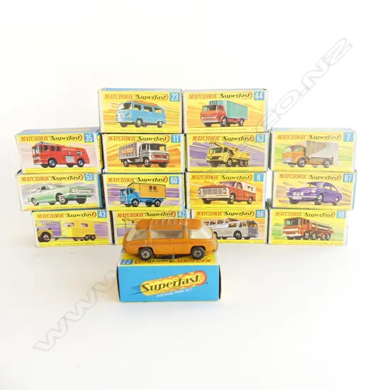 15 MATCHBOX 'SUPERFAST' MODEL VEHICLES, ALL BOXED (PLAYWORN)