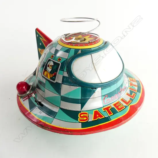 VINTAGE TINPLATE TOY; MYSTERY ACTION SATELLITE BY CRAGSTAN, JAPAN C1960'S, BATTERY OPERATED, DIA 200MM