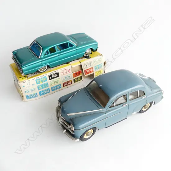 2 TOY CARS, 1 BOXED 1963 FRICTION FORD FALCON, L.200mm & PLASTIC BATTERY VAUXHALL VIVA, L.230mm