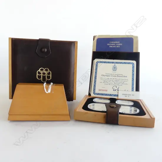 7 CASED PRROF OLYMPIC COIN SETS CANADA 1973 TO 1976 ETC ea w 4 coins 150gms =  1kg approx