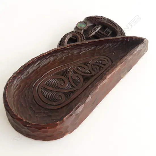 BROWN RESIN MAORI TRAY 260x135mm