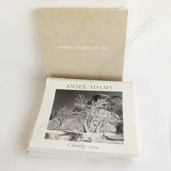ANSEL ADAMS BOOK 'AT100' + 14 B & W CALENDERS 1990'S ex Jill Mandeno estate