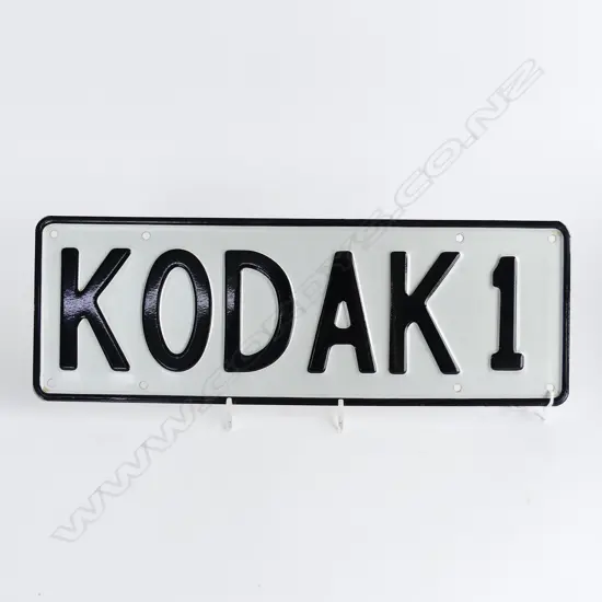 'KODAK1' PROMOTIONAL NUMBER PLATE (SINGLE) 125x360mm not registered