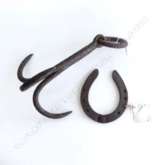 RARE WW1 BATTLEFIELD ADJUSTABLE HORSESHOE  WW2 ERA BRITISH COMMANDOS GRAPPLING HOOK ...
